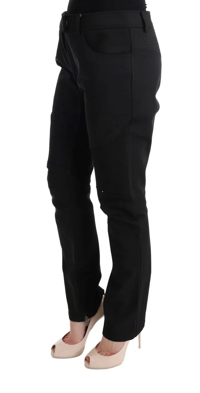 Ermanno Scervino Black Cotton Slim Fit Casual Pants - Zeiniez