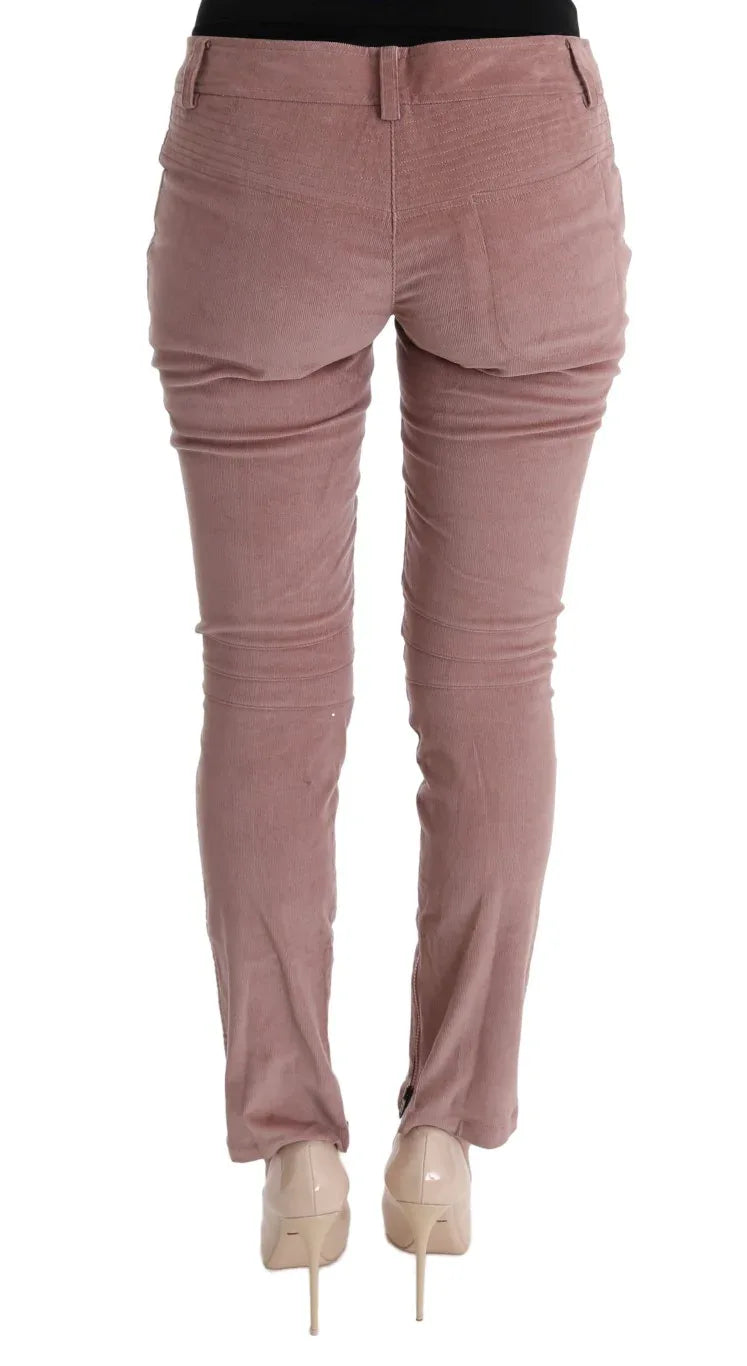 Ermanno Scervino Pink Velvet Cropped Casual Pants - Zeiniez