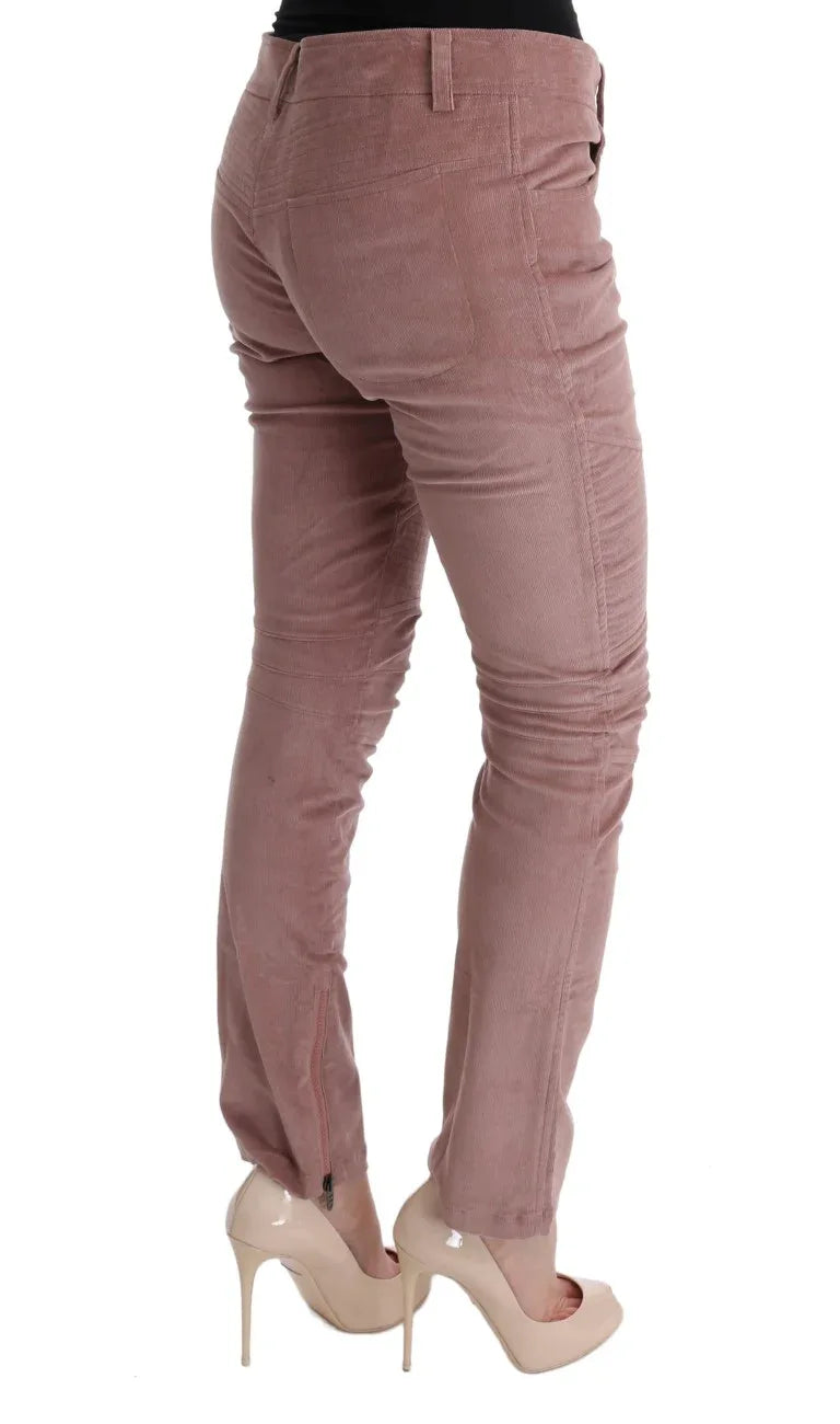 Ermanno Scervino Pink Velvet Cropped Casual Pants - Zeiniez