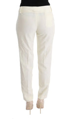 Ermanno Scervino White Cotton Regular Fit Casual Pants - Zeiniez