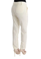 Ermanno Scervino White Cotton Regular Fit Casual Pants - Zeiniez