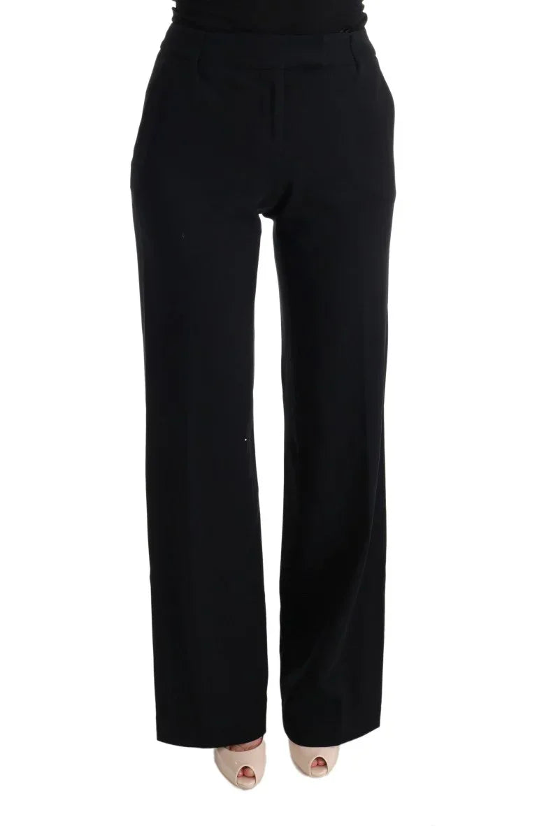 Ermanno Scervino Black Viscose Flare Bootcut Pants - Zeiniez