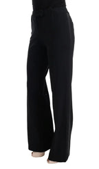 Ermanno Scervino Black Viscose Flare Bootcut Pants - Zeiniez
