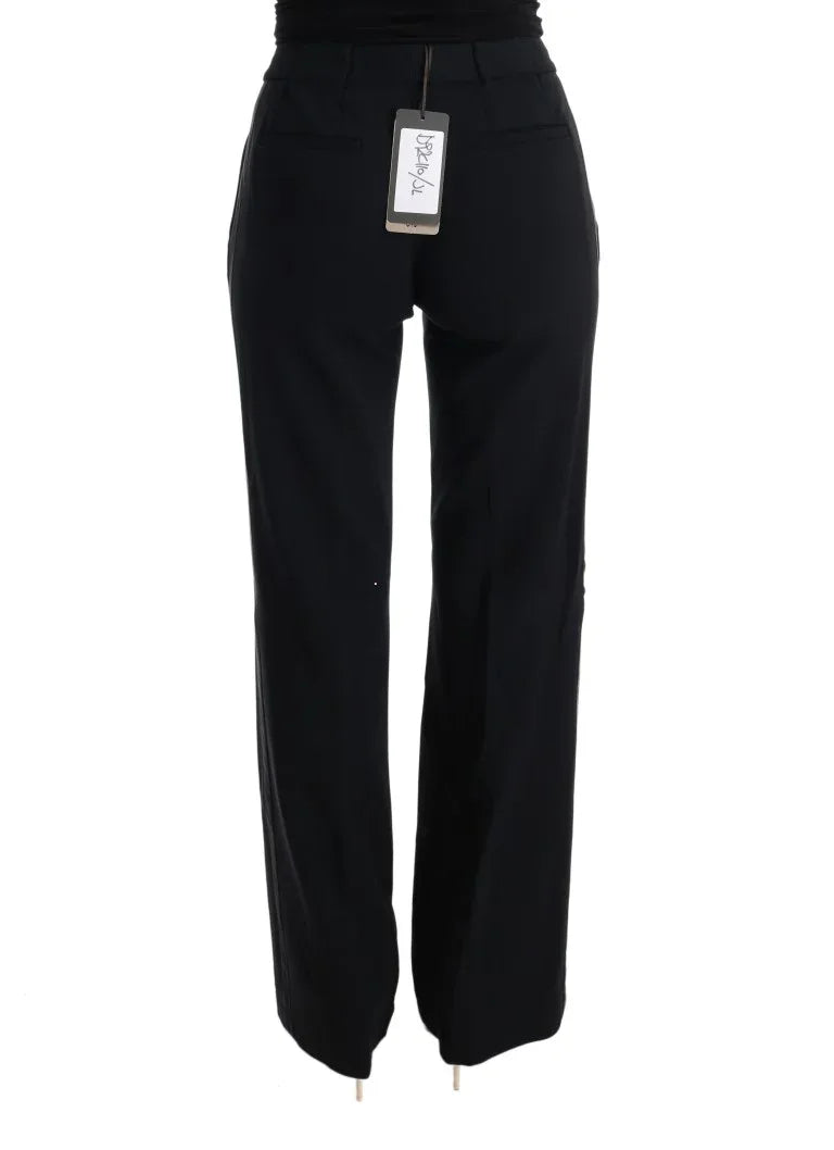 Ermanno Scervino Black Viscose Flare Bootcut Pants - Zeiniez