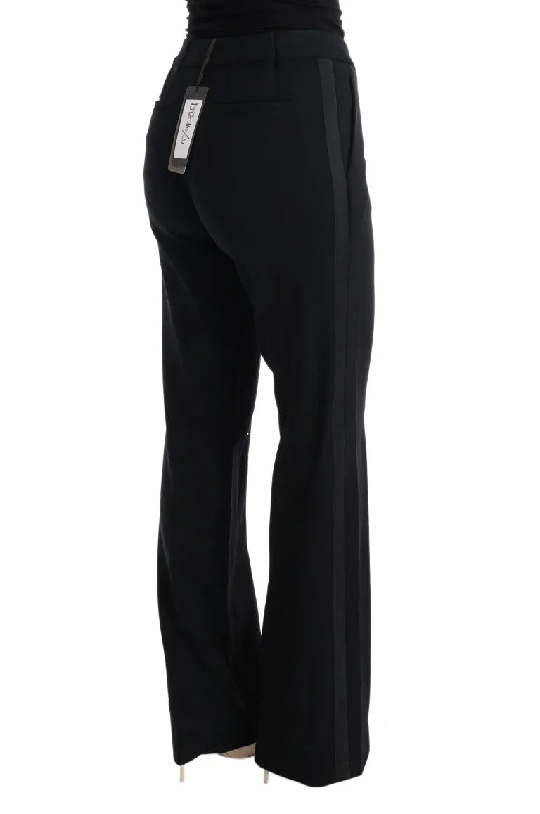 Ermanno Scervino Black Viscose Flare Bootcut Pants - Zeiniez