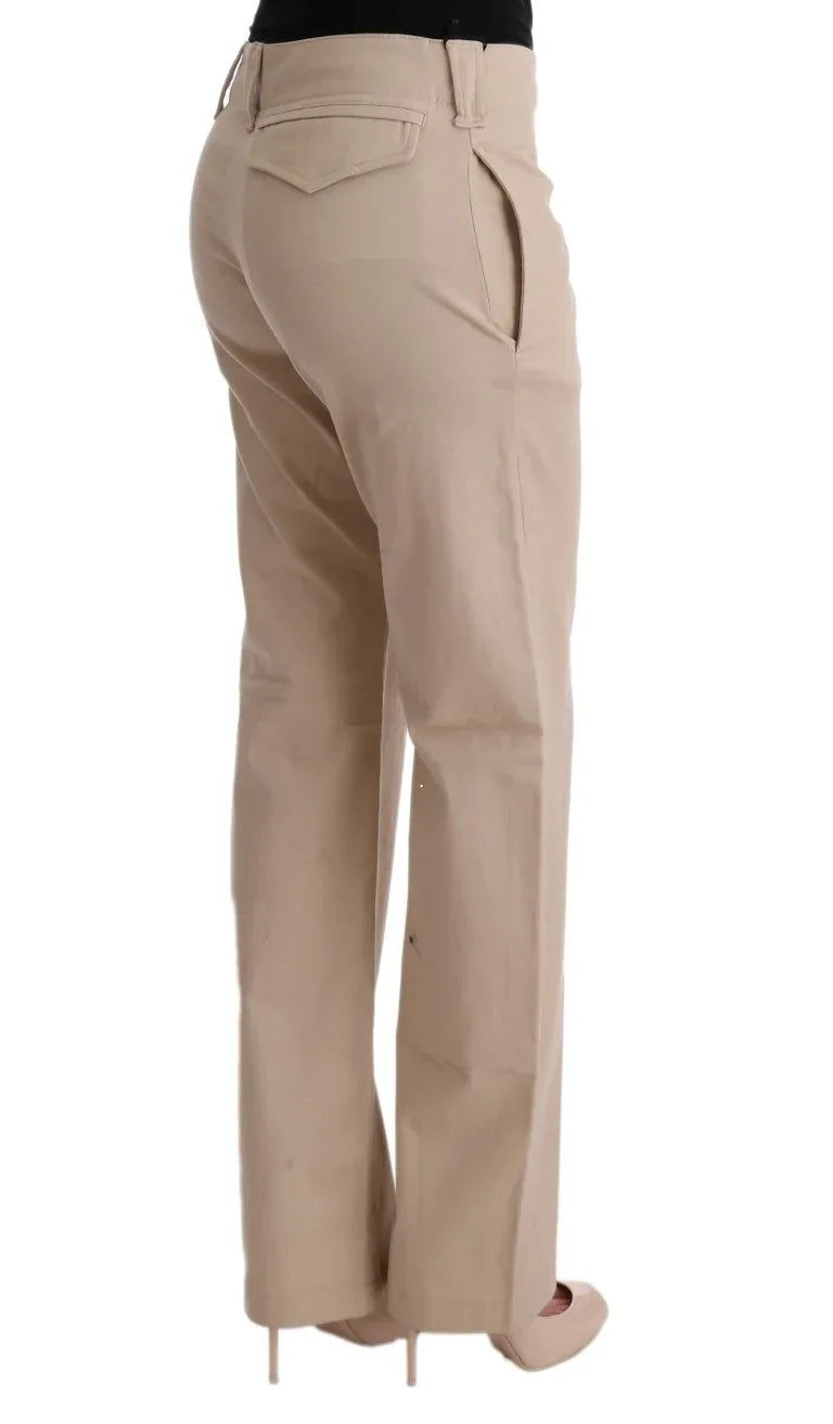 Ermanno Scervino Beige Cotton Wool Regular Fit Pants - Zeiniez