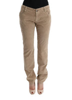 Ermanno Scervino Beige Cotton Velvet Regular Fit Pants - Zeiniez