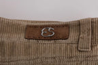 Ermanno Scervino Beige Cotton Velvet Regular Fit Pants - Zeiniez