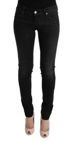 Acht Black Denim Cotton Bottoms Slim Fit Jeans - Zeiniez