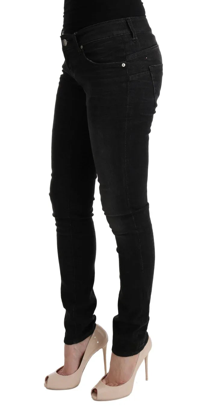 Acht Black Denim Cotton Bottoms Slim Fit Jeans - Zeiniez