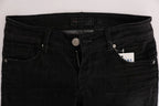 Acht Black Denim Cotton Bottoms Slim Fit Jeans - Zeiniez