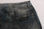 Cavalli Blue Wash Cotton Blend Slim Fit Jeans - Zeiniez