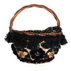 Dolce & Gabbana Beige Straw Snakeskin Pom Pom Crystal AGNESE Bag - Zeiniez