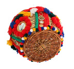Dolce & Gabbana Multicolor AGNESE Straw Crystal  Pom Pom Bag - Zeiniez