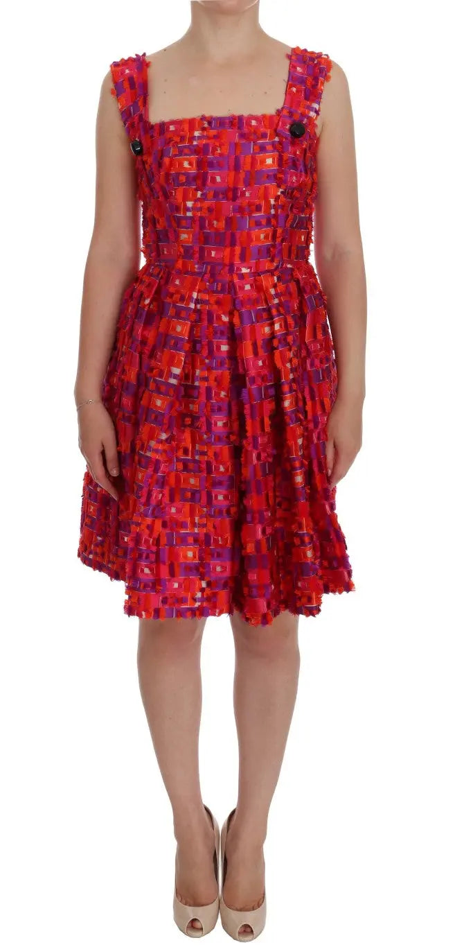 Dolce & Gabbana Pink Patterned A-line Above Knees Dress - Zeiniez