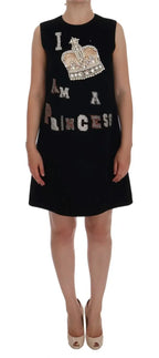 Dolce & Gabbana Black I AM A PRINCESS Crystal Shift Dress - Zeiniez