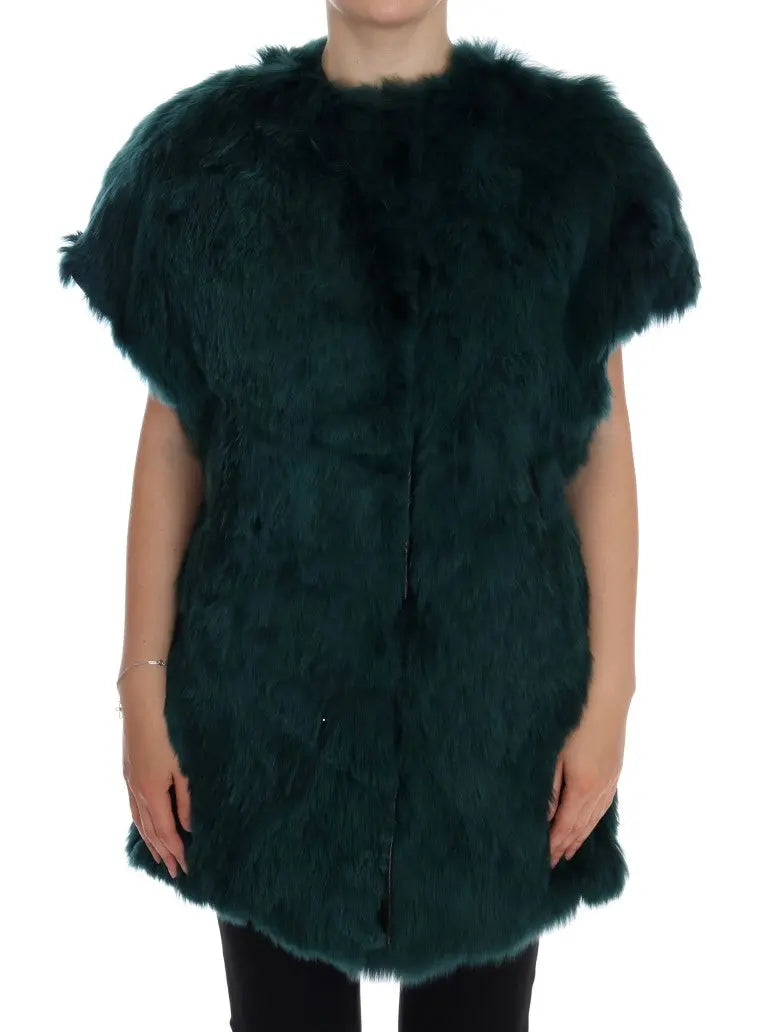 Dolce & Gabbana Green Alpaca Fur Vest Sleeveless Jacket - Zeiniez