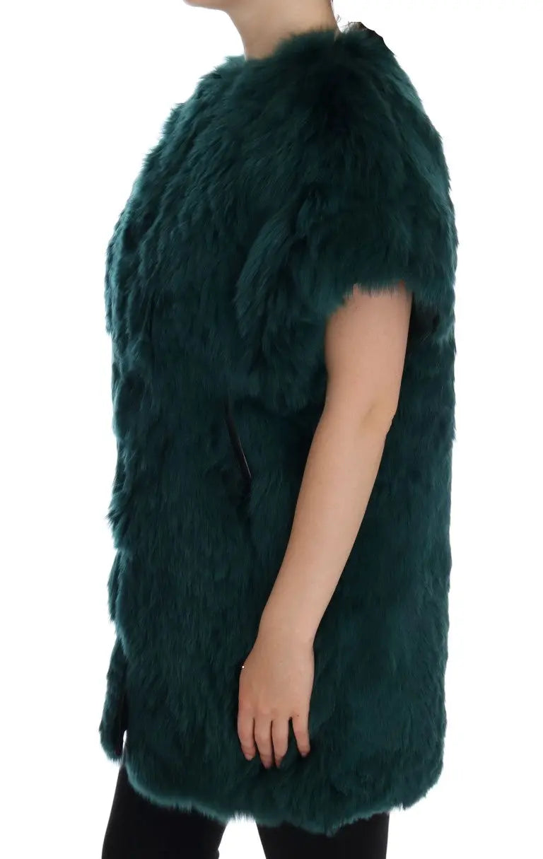 Dolce & Gabbana Green Alpaca Fur Vest Sleeveless Jacket - Zeiniez