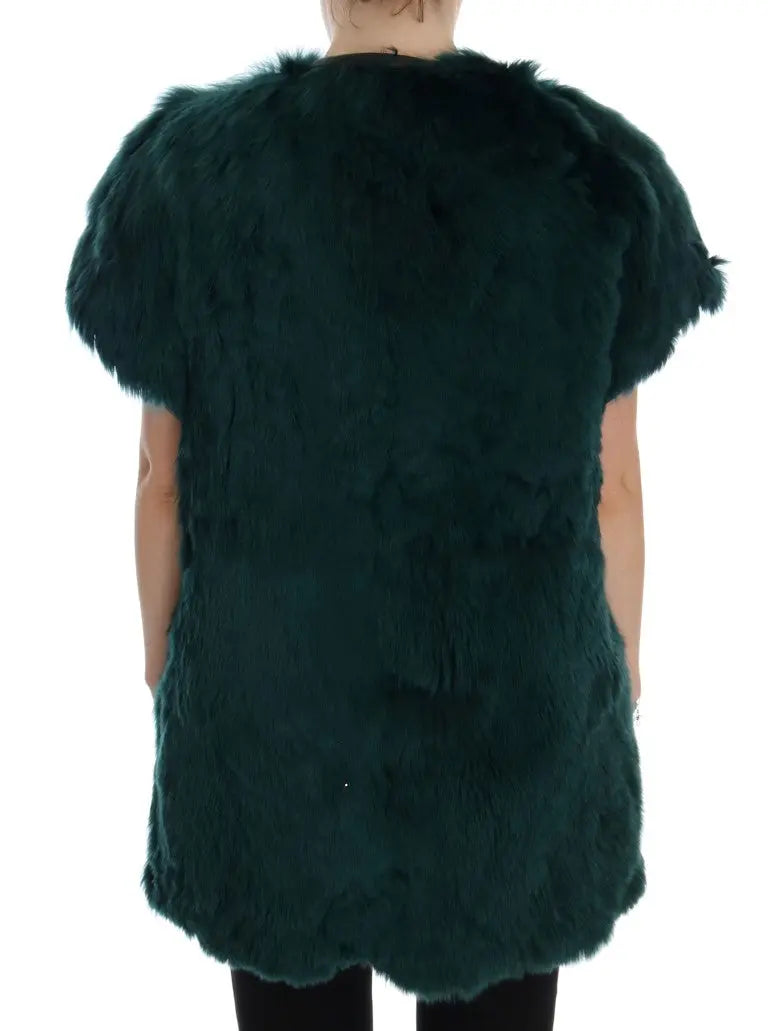 Dolce & Gabbana Green Alpaca Fur Vest Sleeveless Jacket - Zeiniez