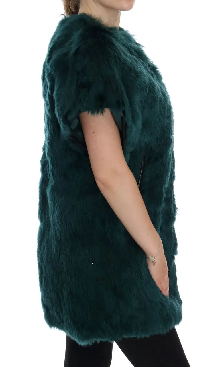 Dolce & Gabbana Green Alpaca Fur Vest Sleeveless Jacket - Zeiniez
