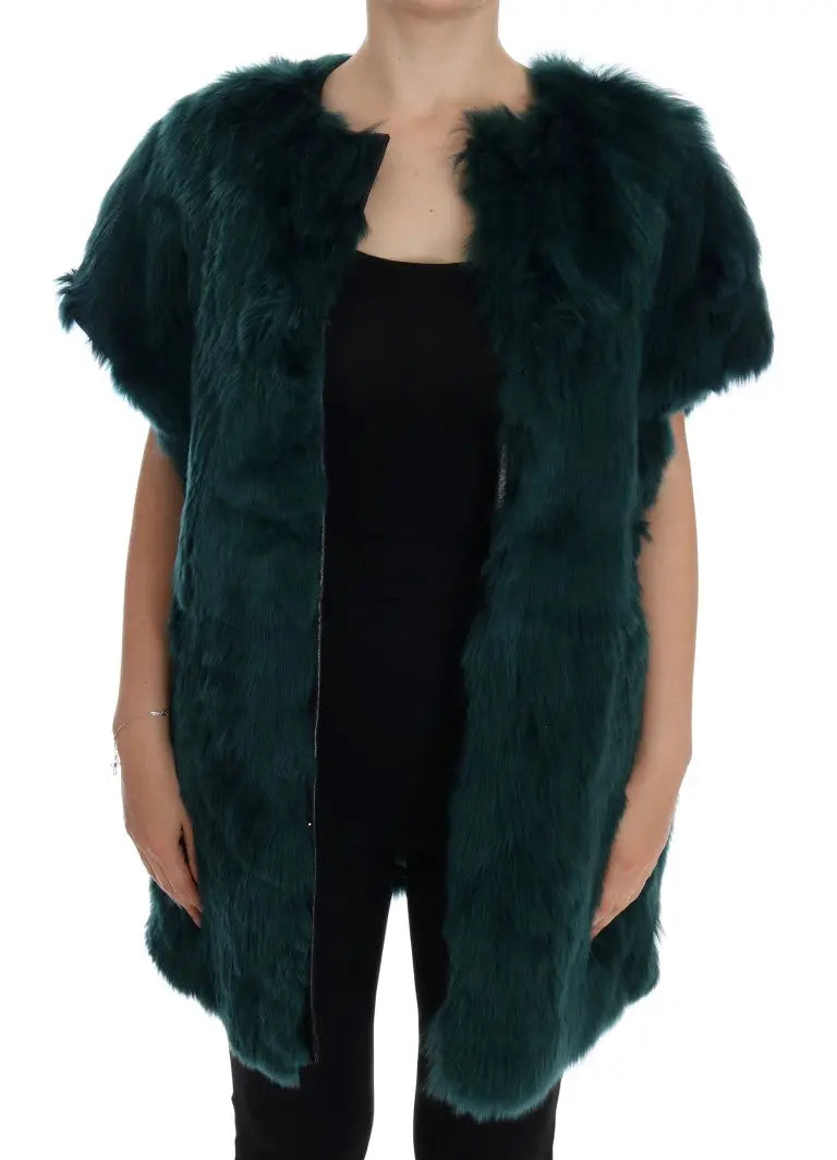 Dolce & Gabbana Green Alpaca Fur Vest Sleeveless Jacket - Zeiniez