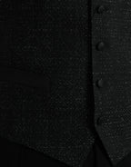 Dolce & Gabbana Black Brown Silk Waistcoat Dress Formal Vest - Zeiniez
