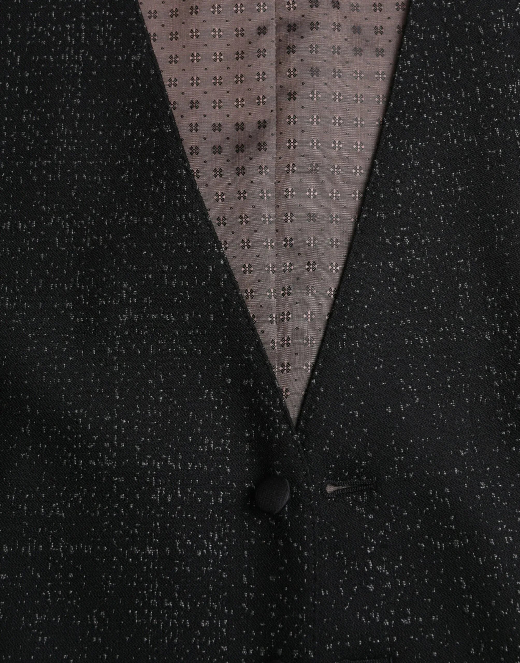 Dolce & Gabbana Black Brown Silk Waistcoat Dress Formal Vest - Zeiniez