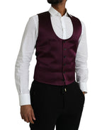 Dolce & Gabbana Maroon Satin Silk Waistcoat Dress Formal Vest - Zeiniez