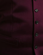 Dolce & Gabbana Maroon Satin Silk Waistcoat Dress Formal Vest - Zeiniez