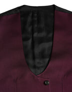 Dolce & Gabbana Maroon Satin Silk Waistcoat Dress Formal Vest - Zeiniez