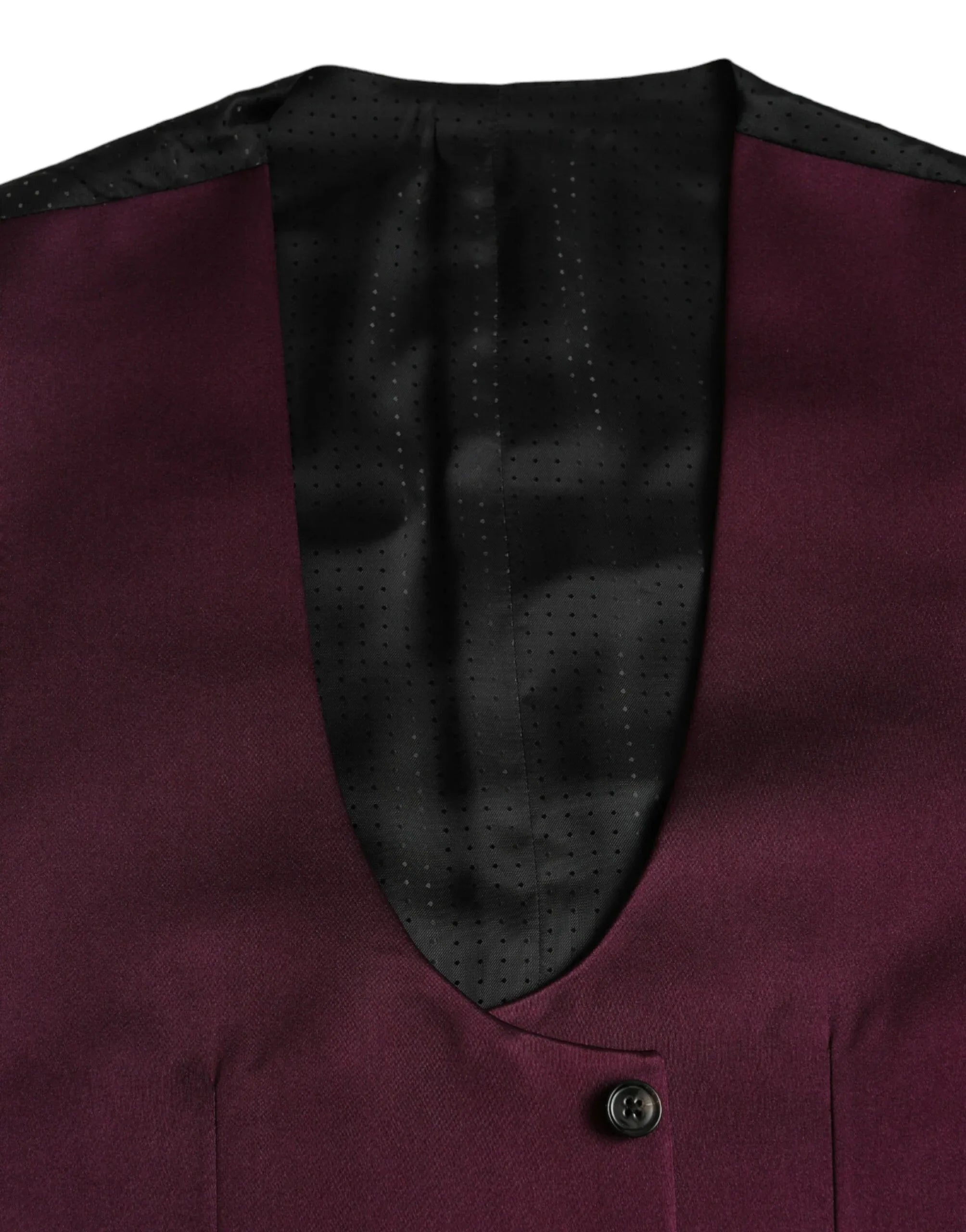 Dolce & Gabbana Maroon Satin Silk Waistcoat Dress Formal Vest - Zeiniez
