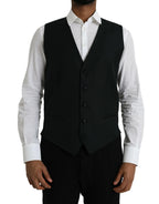 Dolce & Gabbana Black Wool Waistcoat Dress Formal Vest - Zeiniez