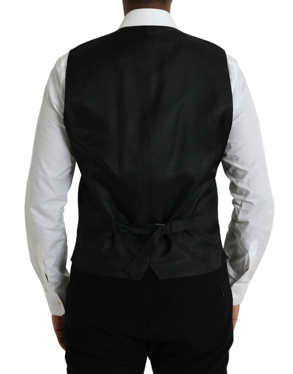 Dolce & Gabbana Black Wool Waistcoat Dress Formal Vest - Zeiniez