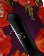 Dolce & Gabbana Purple Floral Jersey Stretch Boots Shoes - Zeiniez