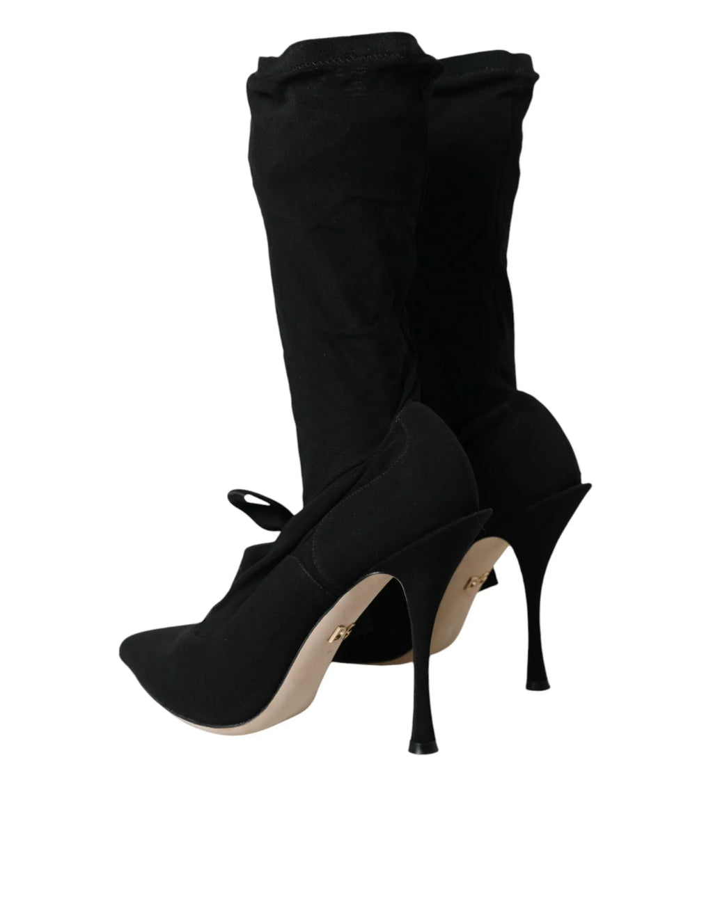 Dolce & Gabbana Black Stiletto Heels Mid Calf Boots Shoes - Zeiniez