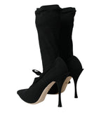 Dolce & Gabbana Black Stiletto Heels Mid Calf Boots Shoes - Zeiniez