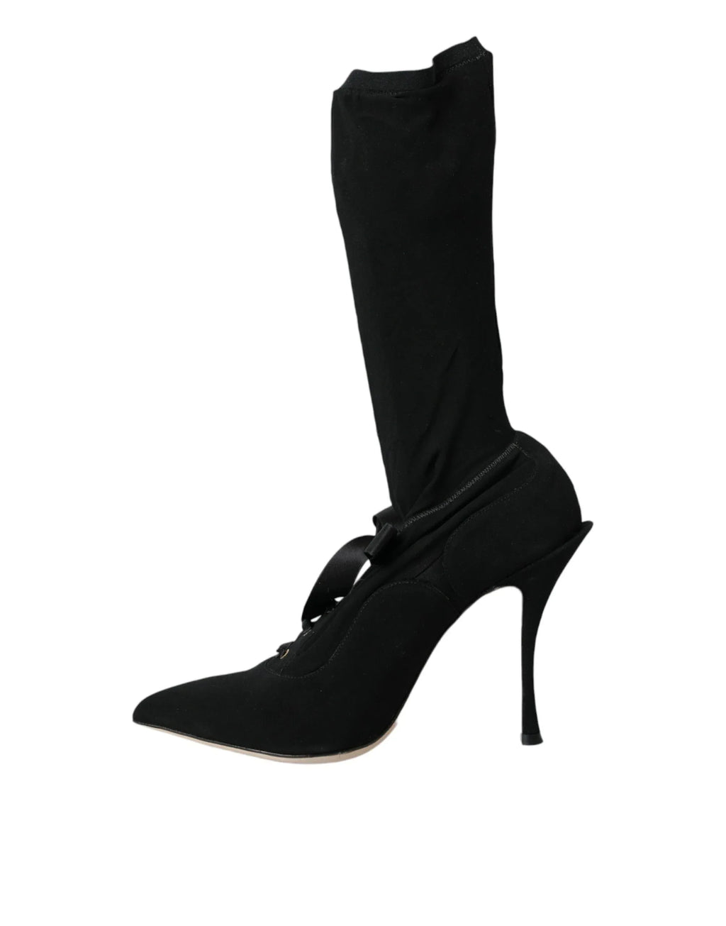 Dolce & Gabbana Black Stiletto Heels Mid Calf Boots Shoes - Zeiniez