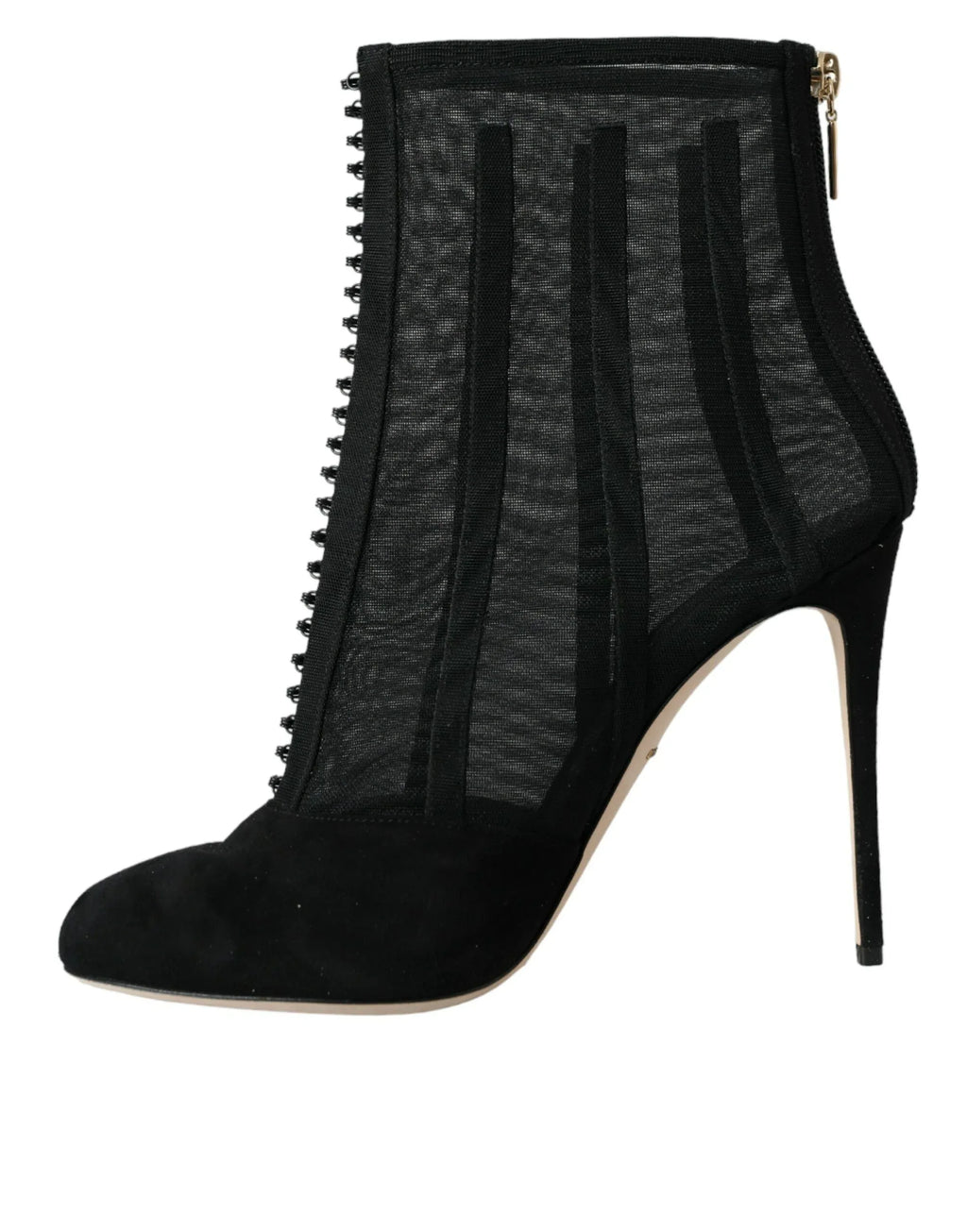 Dolce & Gabbana Black Mesh Stiletto Heels Ankle Boots Shoes - Zeiniez