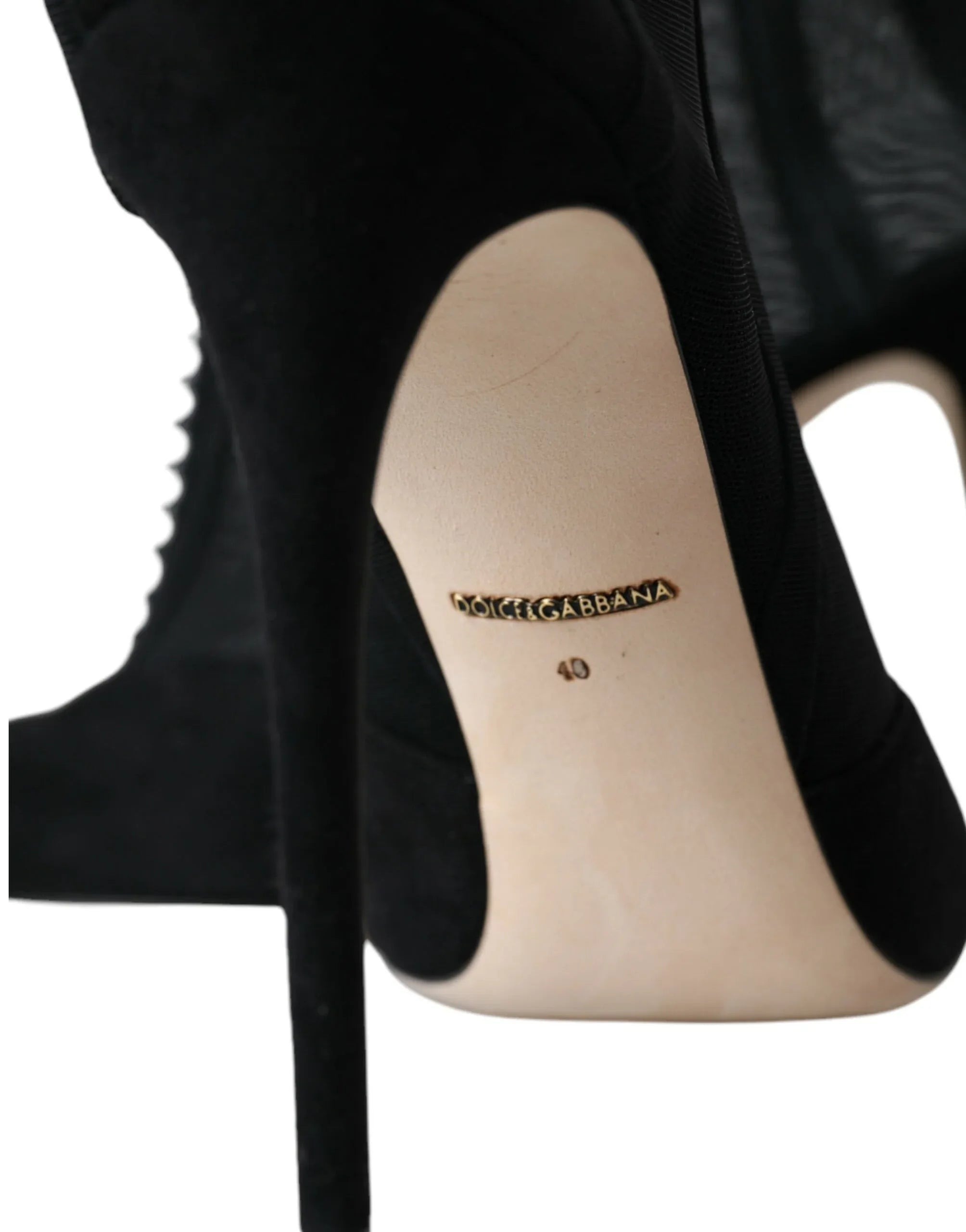 Dolce & Gabbana Black Mesh Stiletto Heels Ankle Boots Shoes - Zeiniez