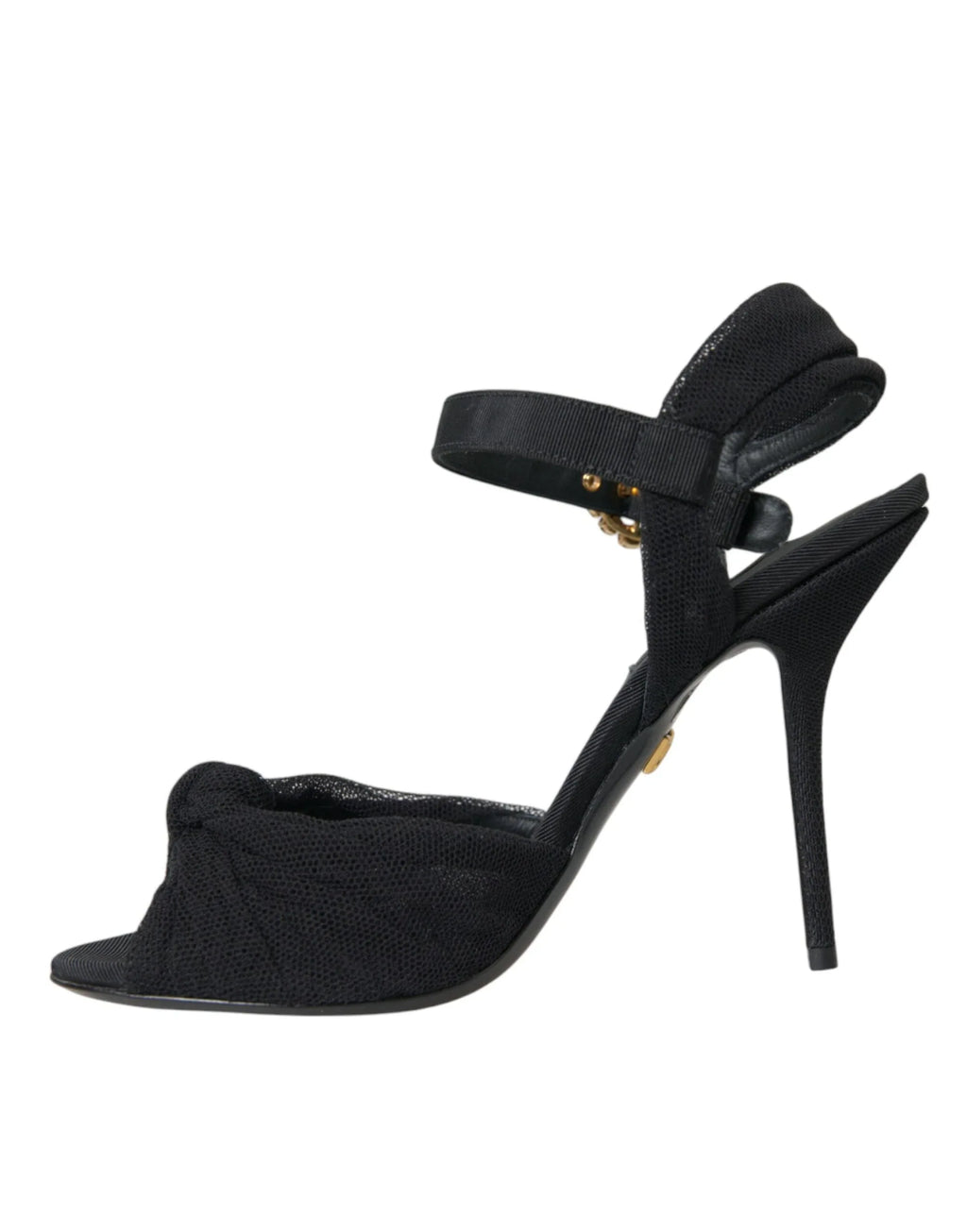 Dolce & Gabbana Black Suede Embellished Heels Sandals Shoes - Zeiniez