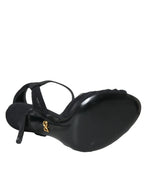 Dolce & Gabbana Black Suede Embellished Heels Sandals Shoes - Zeiniez