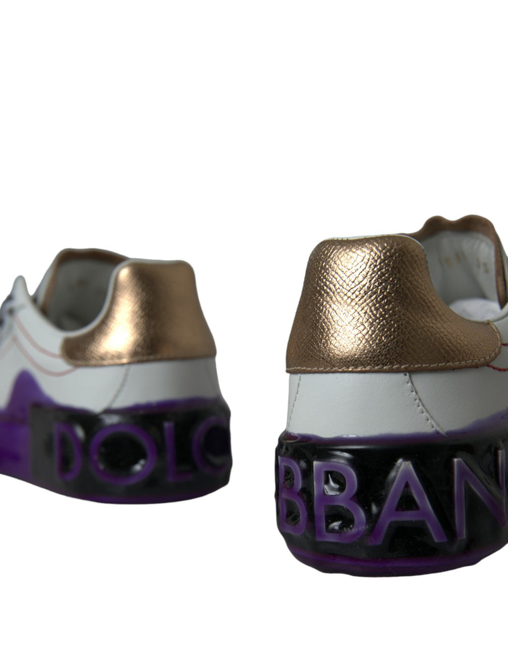 Dolce & Gabbana White Leather Portofino Low Top Sneakers Shoes - Zeiniez