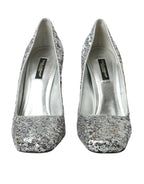 Dolce & Gabbana Silver Sequin Embellished Heels Pumps Shoes - Zeiniez