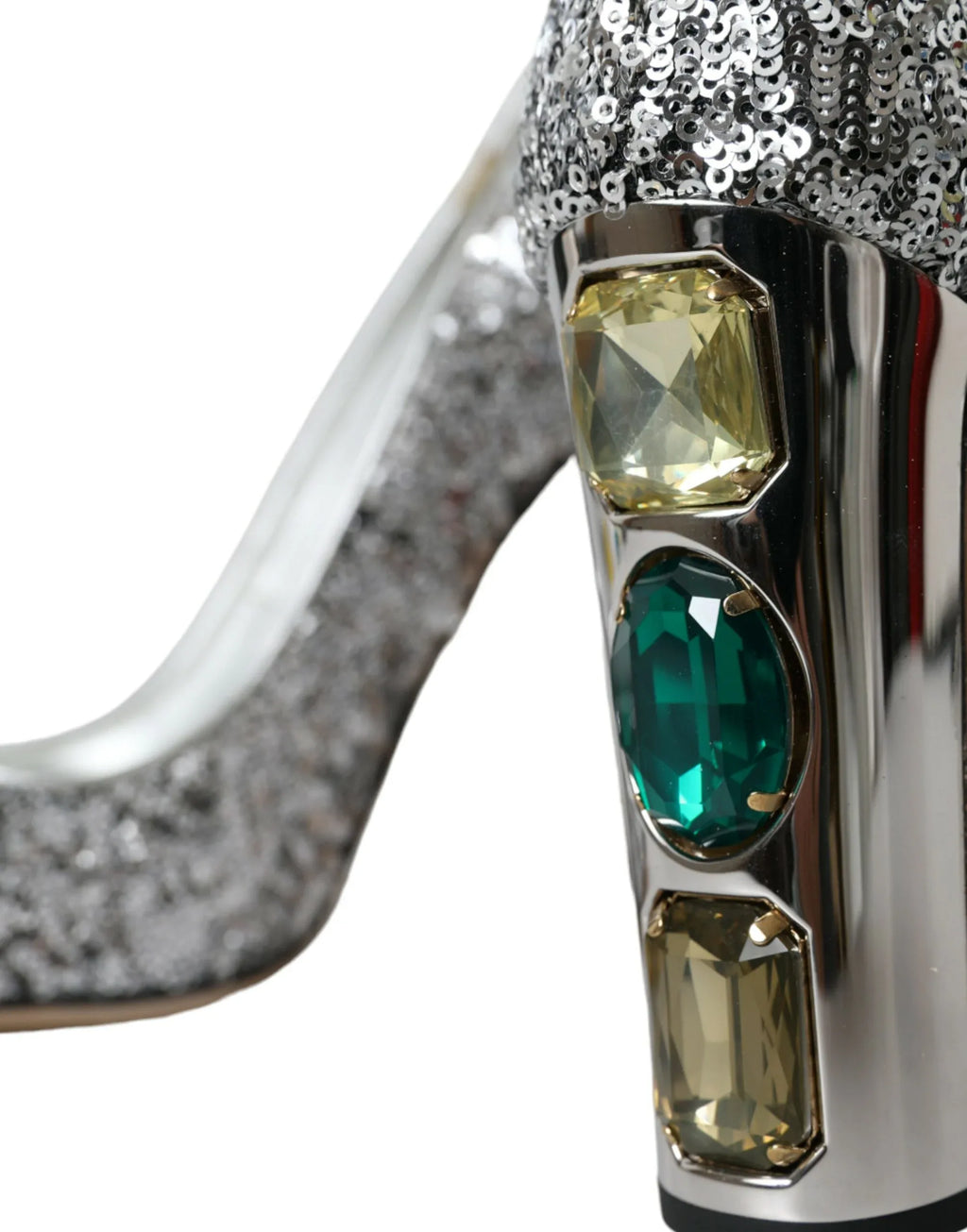Dolce & Gabbana Silver Sequin Embellished Heels Pumps Shoes - Zeiniez