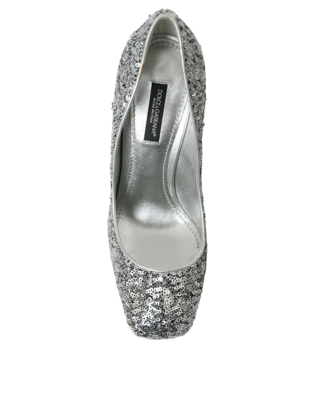 Dolce & Gabbana Silver Sequin Embellished Heels Pumps Shoes - Zeiniez