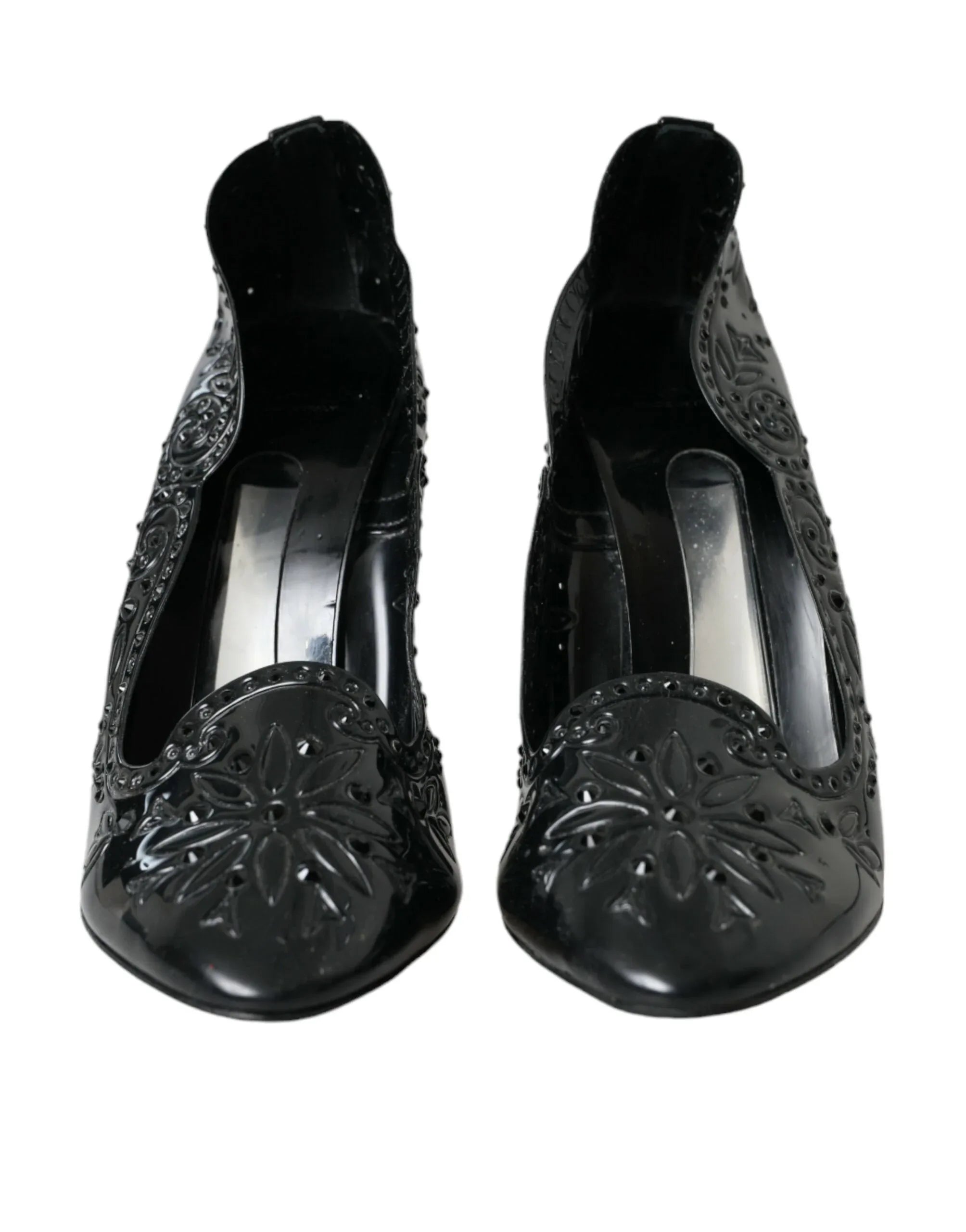 Dolce & Gabbana Black Crystal CINDERELLA Heels Pumps Shoes - Zeiniez