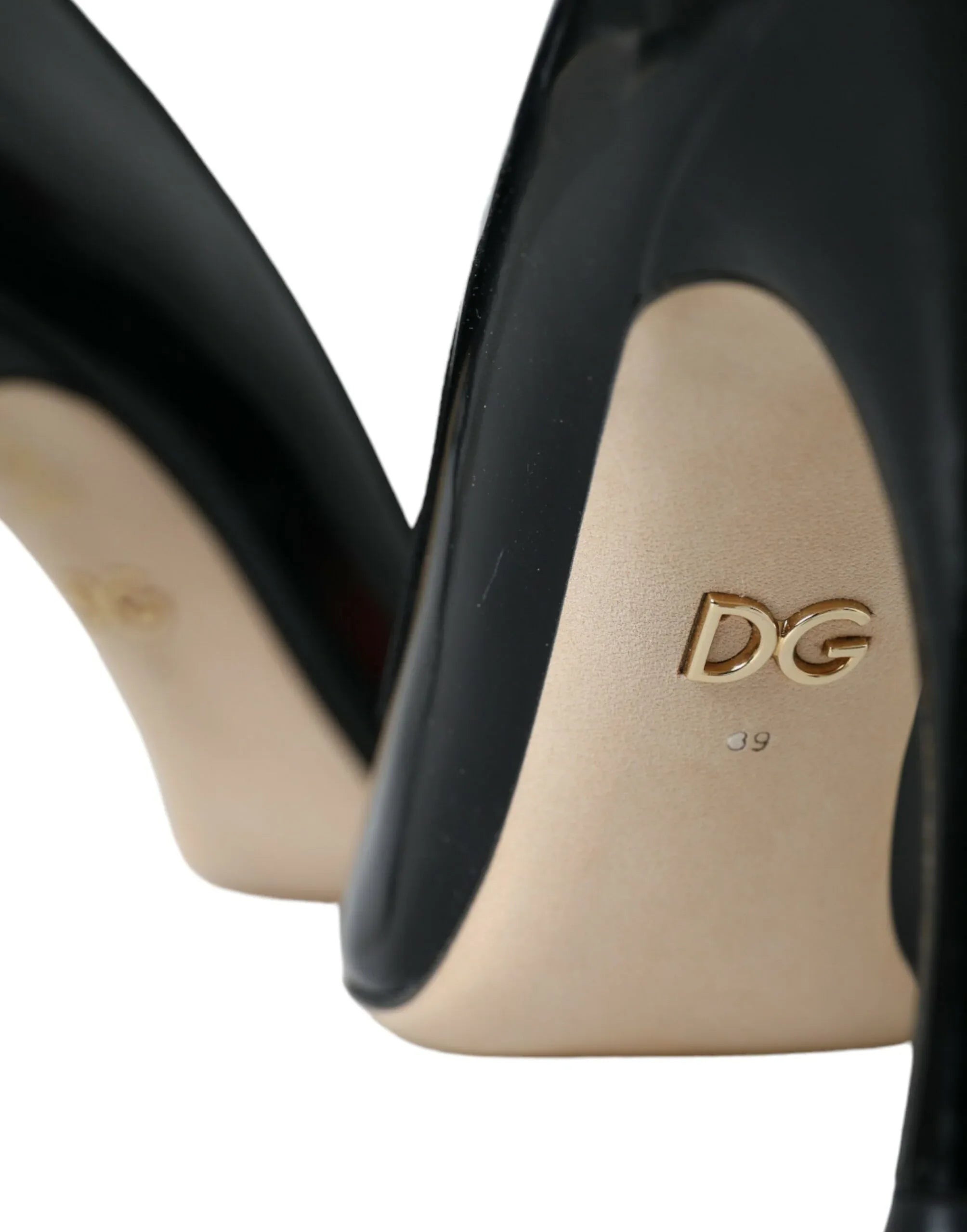 Dolce & Gabbana Black Leather WOW Patch Heels Pumps Shoes - Zeiniez