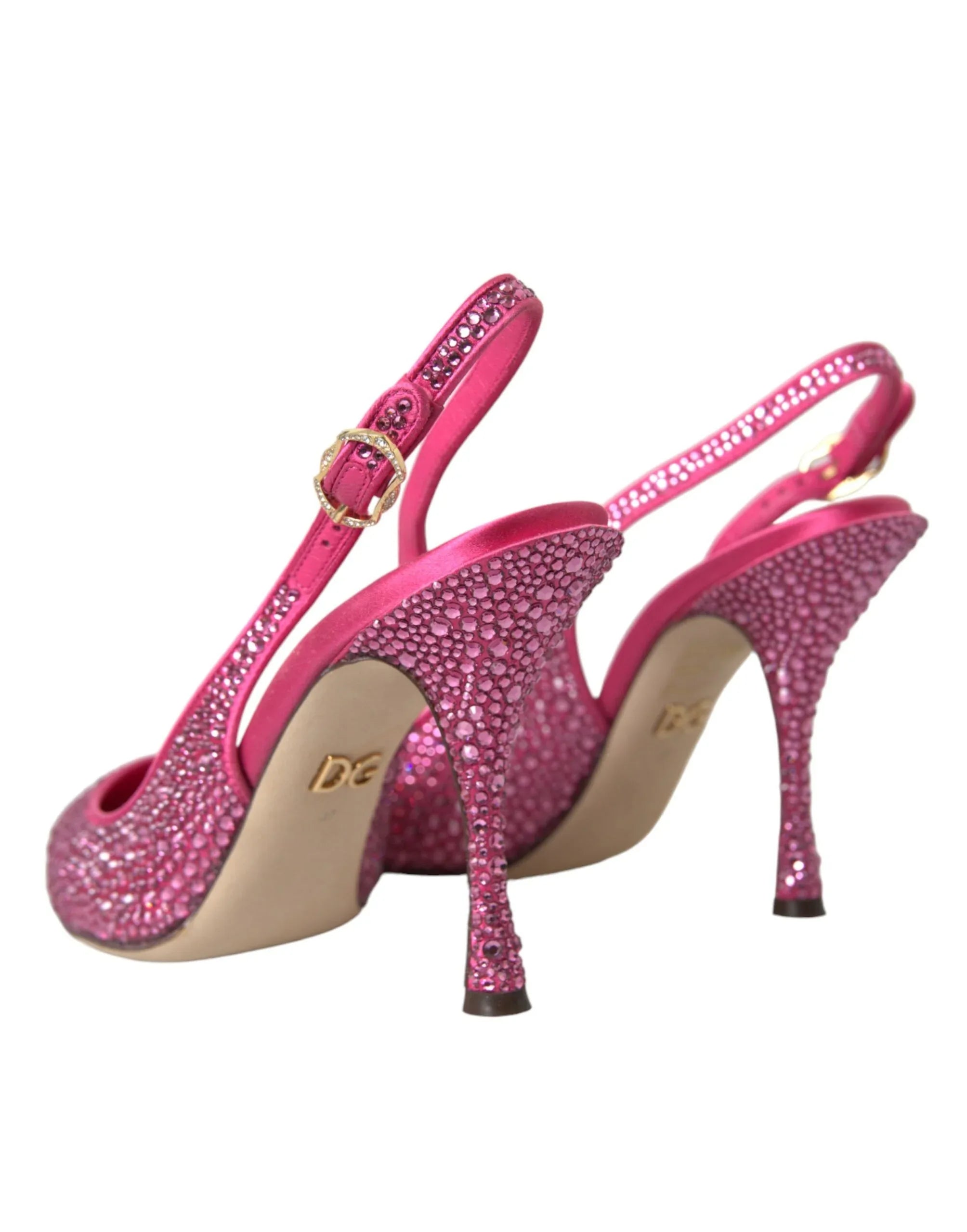 Dolce & Gabbana Pink Slingbacks Crystal Pumps Shoes - Zeiniez