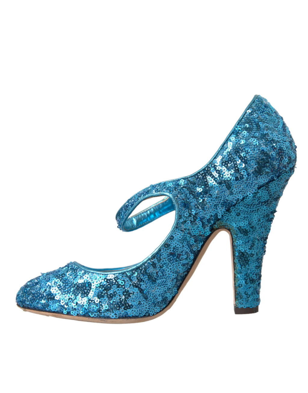 Dolce & Gabbana Blue Sequin Mary Jane Pumps High Heels Shoes - Zeiniez