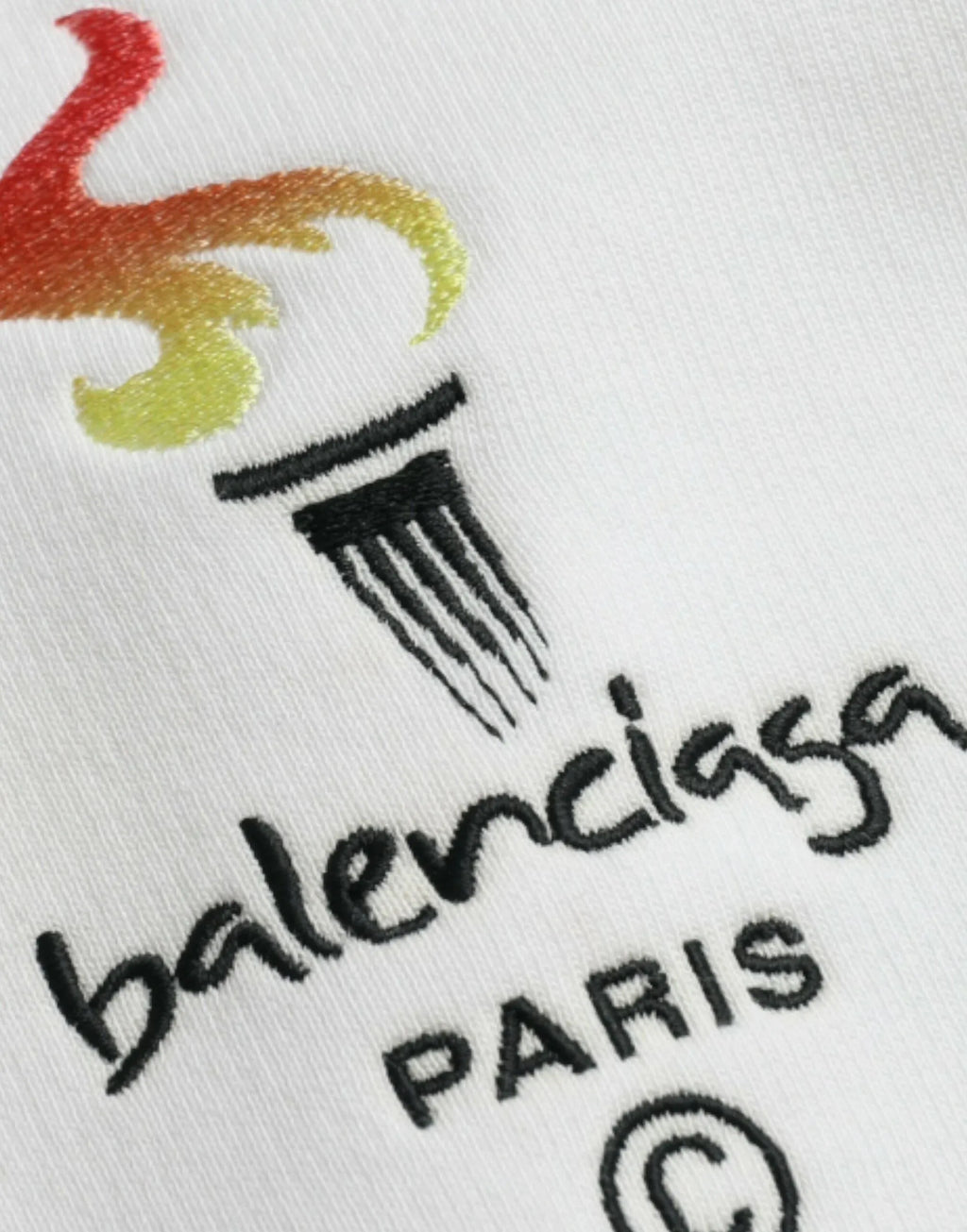 Balenciaga White Cotton Logo Hooded Pullover Sweatshirt Sweater - Zeiniez